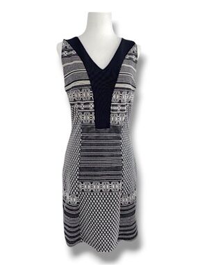 Ruelle Patchwork Dress Sleeveless Size S Black And White Made In Canada